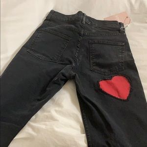 Revice black jeans with red ❤️